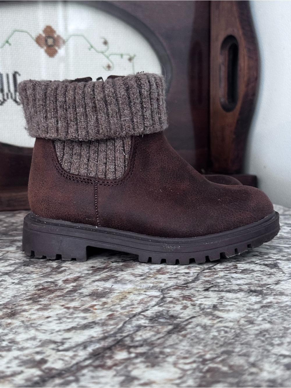 Girls Sweater Lined Ankle Boots